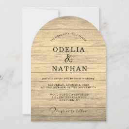 Invitación Boda de textura de madera minimalista moderna