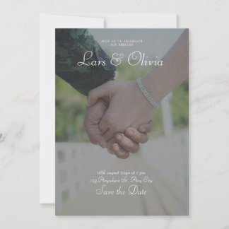 Invitación Boda de textura de papel Minimalista gris y blanco