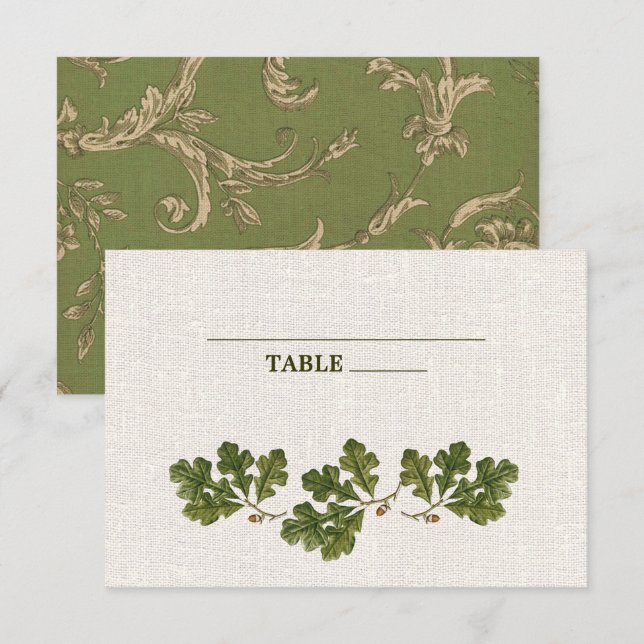 Invitación Boda de textura de roble de época (Anverso / Reverso)