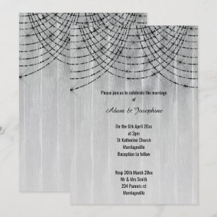 Invitación Boda DE TIEMPO LAVADO DE LA LUZ DE LA VINTAJE RÚST