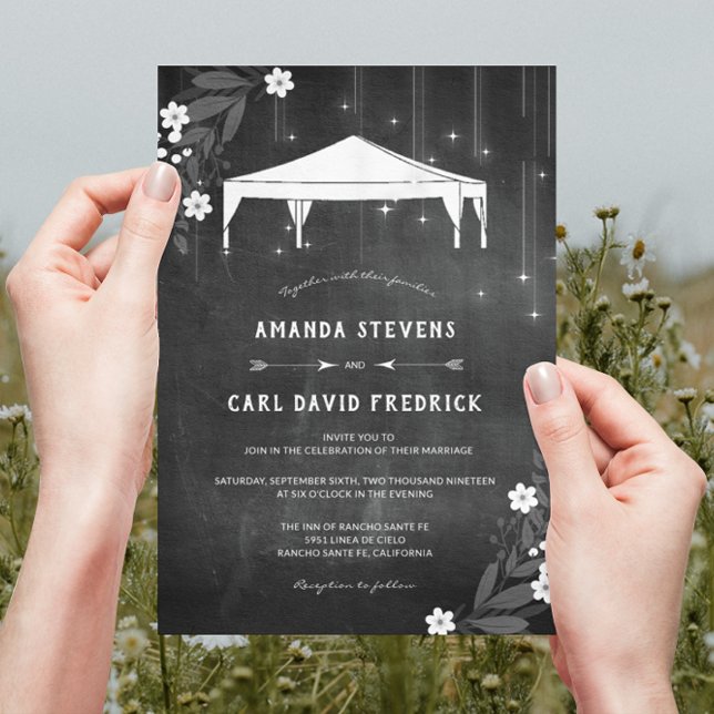 Invitación Boda De Tiendas Al Aire Libre Rústico De Cartón (Subido por el creador)