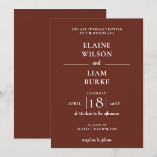 Invitación Boda de tierra arcilla ardiente de terracota roja