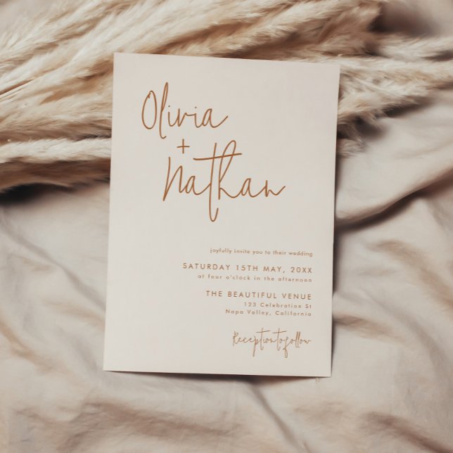 Invitación Boda de tierra Minimalista moderna (Subido por el creador)