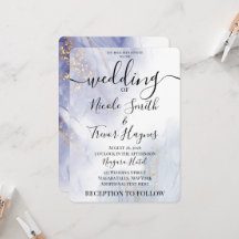 Boda de Tinta de Alcohol Azul Púrpura Personalizad