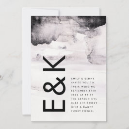 Invitación Boda de tinta negra neutra de género moderno
