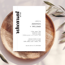 Invitación Boda de tipografía audaz Cena
