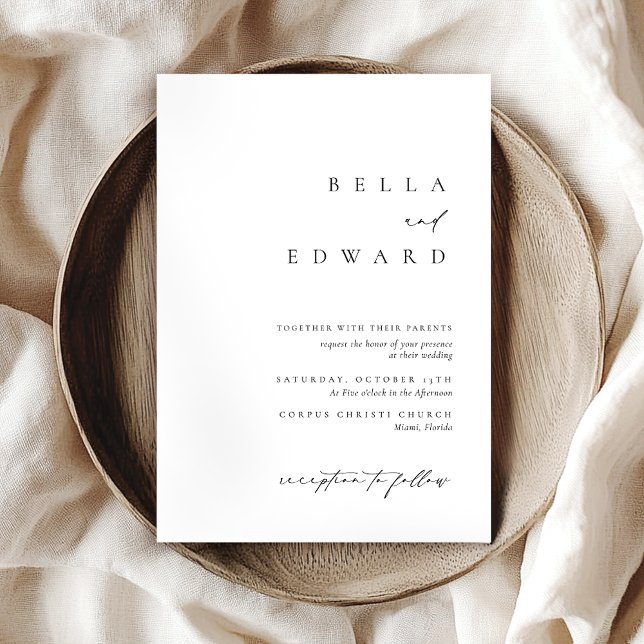 Invitación Boda de tipografía blanca clásica moderna (Subido por el creador)