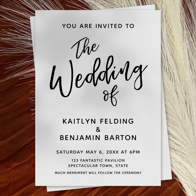 Invitación Boda de tipografía casual, moderna y mínima (Subido por el creador)