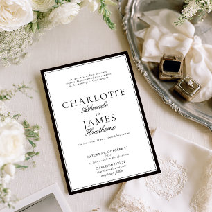 Invitación Boda de Tipografía Clásica de Dinero Antiguo