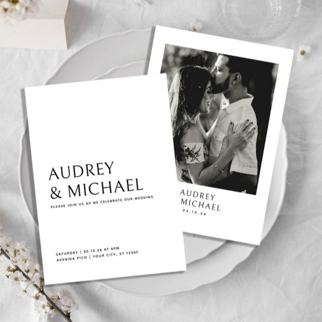 Invitación Boda de tipografía clásica simple (Subido por el creador)