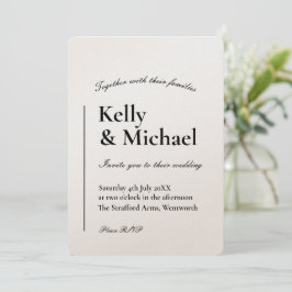 Invitación Boda de tipografía de champagne Shimmer