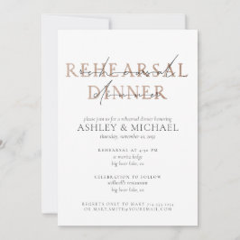 Invitación BODA DE TIPOGRAFÍA DE COBRE Cena