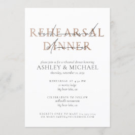 Invitación BODA DE TIPOGRAFÍA DE COBRE Cena