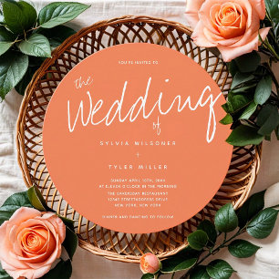 Invitación Boda de tipografía de coral