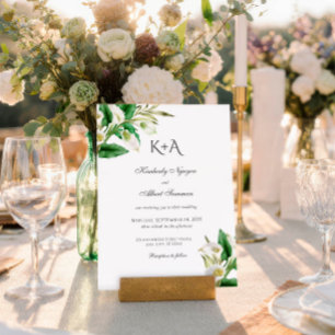 Invitación Boda de tipografía de monograma personalizado de W