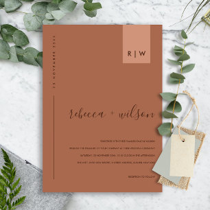 INVITACIÓN BODA DE TIPOGRAFÍA DE NARANJA DE REPOSACIÓN DE TER