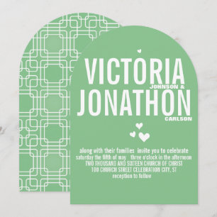 Invitación Boda de tipografía de patrón geométrico moderno de