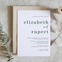Boda de tipografía de serie Minimalista verde esme