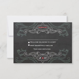 Invitación Boda de tipografía de tablero de cromo moderno y r