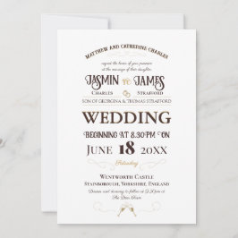 Invitación Boda de tipografía de tipos de letra del patrimoni