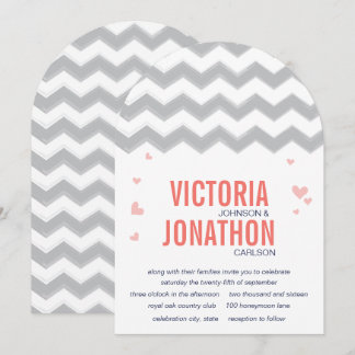 Invitación Boda de tipografía de Zig Zag en la Marina de Cora