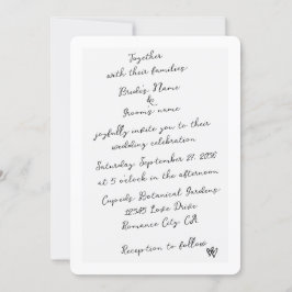 Invitación Boda de tipografía escrita a mano de escritura min