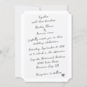 Invitación Boda de tipografía escrita a mano de escritura min