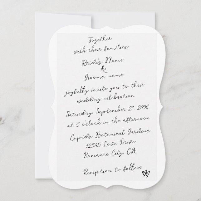 Invitación Boda de tipografía escrita a mano de escritura min (Anverso)