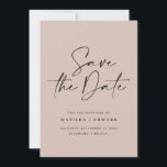 Invitación boda de tipografía escrita a mano moder<br><div class="desc">Moderna tipografía elegante boda negrita ahorrando la tarjeta de fecha. Con una tipografía moderna y elegante y un diseño de rayas hacia atrás. Los colores se pueden personalizar.</div>