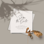 Invitación boda de tipografía escrita a mano moder<br><div class="desc">Moderna tipografía elegante boda negrita ahorrando la tarjeta de fecha. Con una tipografía moderna y elegante y un diseño de rayas hacia atrás. Los colores se pueden personalizar.</div>