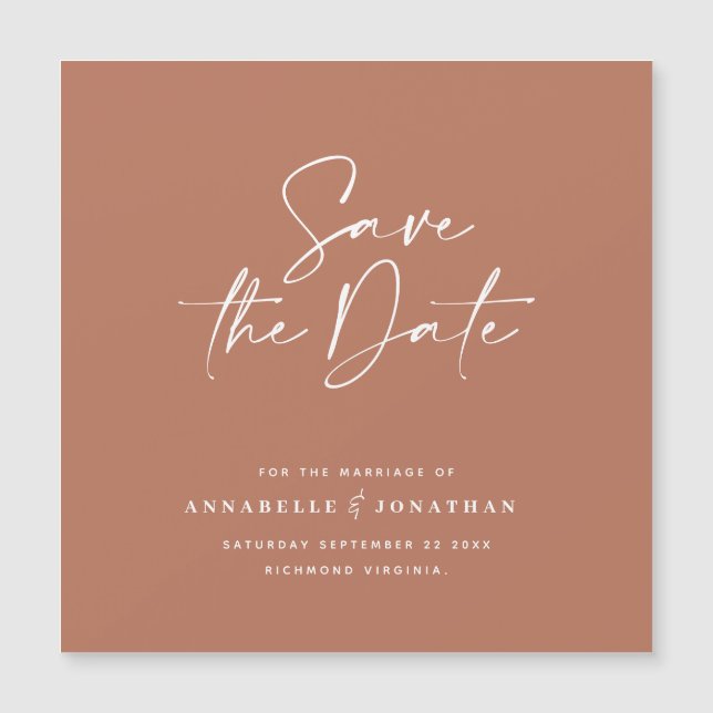 Invitación boda de tipografía escrita a mano moder (Anverso)