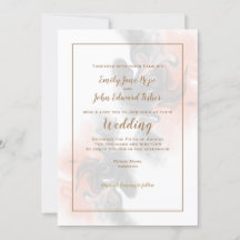 Boda de Tipografía Gris y Peach Swirl/Oro