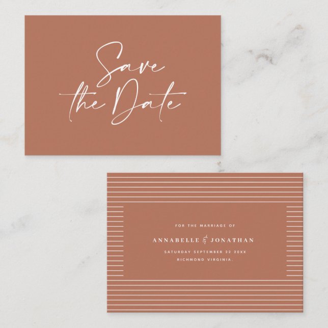 invitación boda de tipografía manuscrita de presup (Anverso / Reverso)