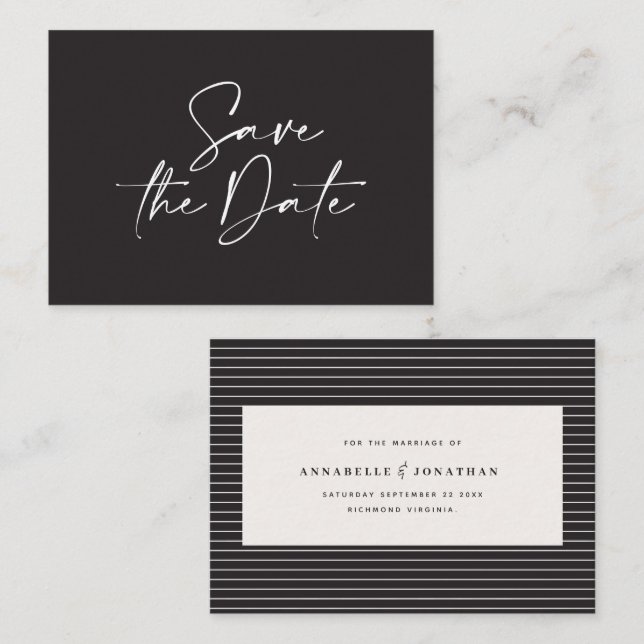 invitación boda de tipografía manuscrita de presup (Anverso / Reverso)