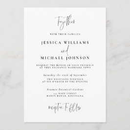 Invitación Boda de tipografía mínima