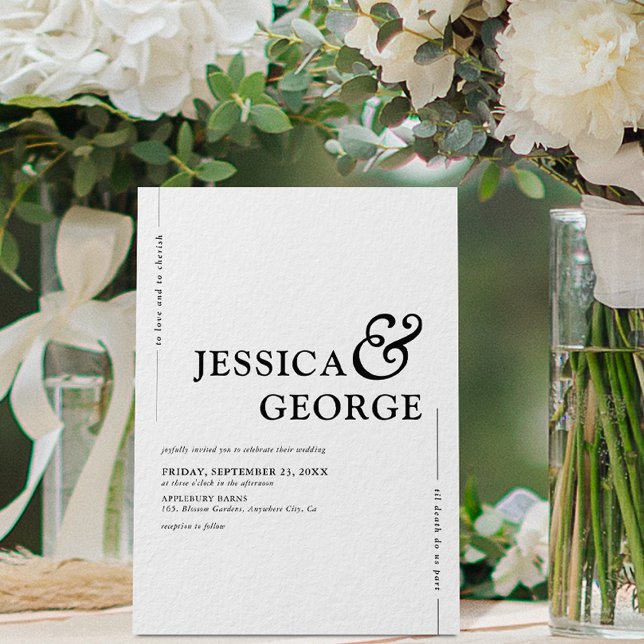 Invitación Boda de tipografía mínima moderna (Subido por el creador)