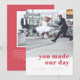 Invitación Boda de tipografía minimal moderna. Gracias