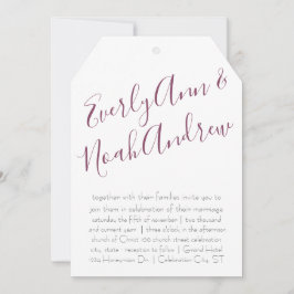 Invitación Boda de tipografía Minimalista de Cassis Plum Purp