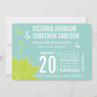 Invitación Boda de Tipografía Moderna de Aqua Lime