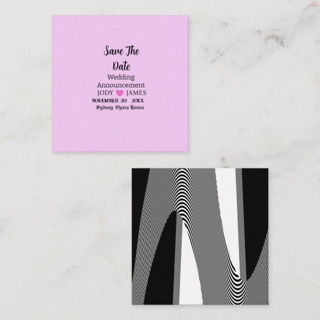 Invitación Boda de tipografía moderna rosa de Rubo (Anverso / Reverso)