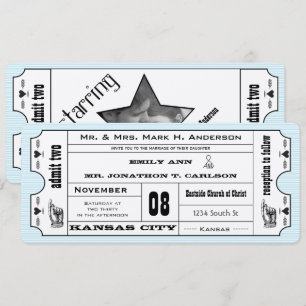 Invitación Boda de Tipografía Moderna Vintage Aqua Entrada