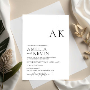 Invitación Boda de tipografía moderna y minimalista