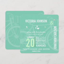 Invitación Boda de tipografía para bicicletas de cosecha de m