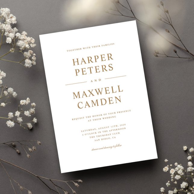 Invitación Boda de tipografía simple (Subido por el creador)