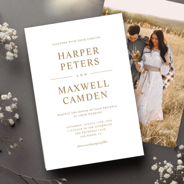 Invitación Boda de tipografía simple (Subido por el creador)