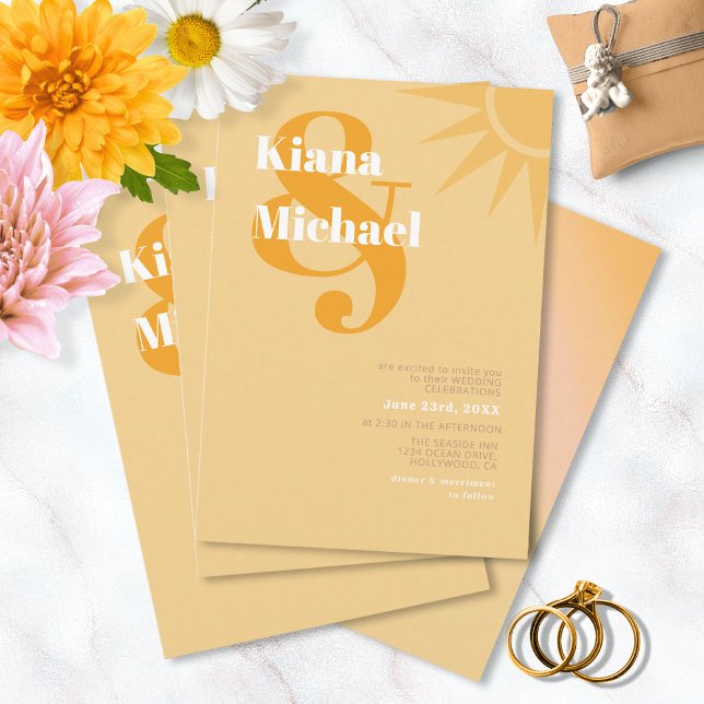 Invitación Boda de tipografía solar Mantequilla Yellow ID1048 (Subido por el creador)