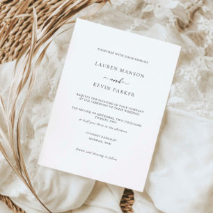 Invitación Boda de tipos de letra serif simple y clásico