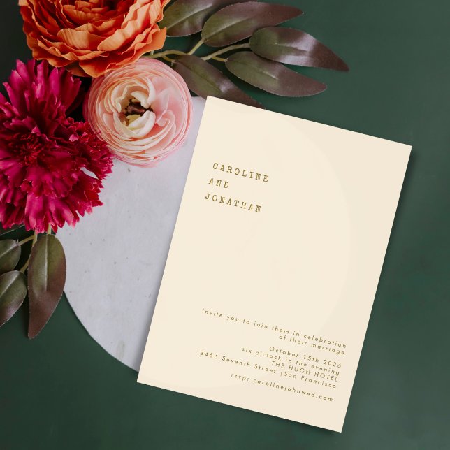 Invitación Boda de tipos de máquina de escribir retro minimal (Subido por el creador)