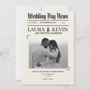 Invitación Boda de titulares de prensa