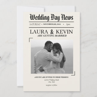 Invitación Boda de titulares de prensa